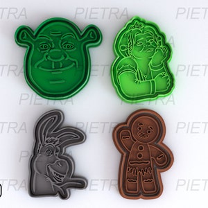 Cookie Cutter Shrek Fondant Multi Use - Cutter With Separate Stamp and Frame