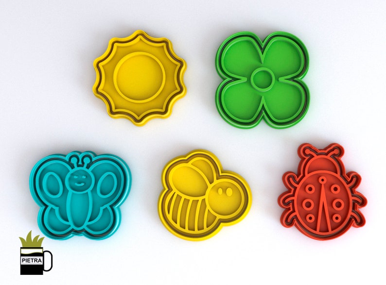Cookie Cutter Spring Set Fondant Multi Use Cutter With Separate Seal and Frame