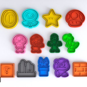 Cookie Cutter Mario Bross Fondant Multi Use - Cutter With Separate Stamp and Frame