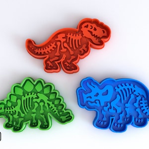 Cookie Cutter Dinosaur skeleton Fondant Multi Use - Cutter With Separate Seal and Frame ceramics masses