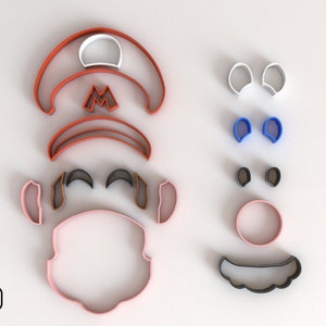 Kuchenausstecher Mario Bros. Fondant, vielseitig einsetzbar – Set aus schneidbaren, abnehmbaren Ausstechern