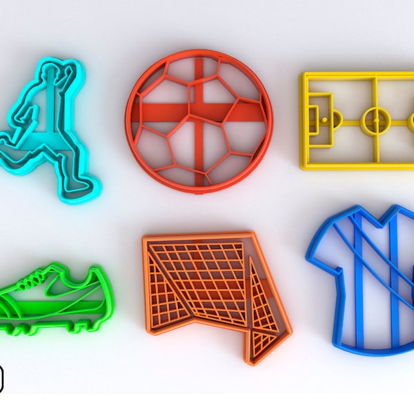 Cookie Cutter Soccer Fondant Multi Use - Seal and Cut Into One / CAKE/ COOKIES/ FONDANT/ Ceramics