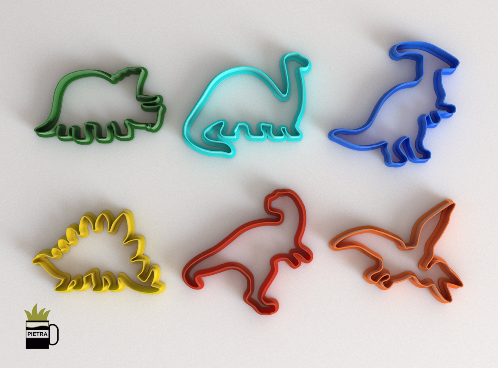 Cookie Cutter Dinosaurs Outline V1 Fondant Multi Use Seal Etsy Singapore