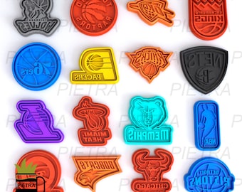 Cookie Cutter NBA Teams Fondant Multi Use - Cutter With Separate Seal and Frame Clay Ceramics