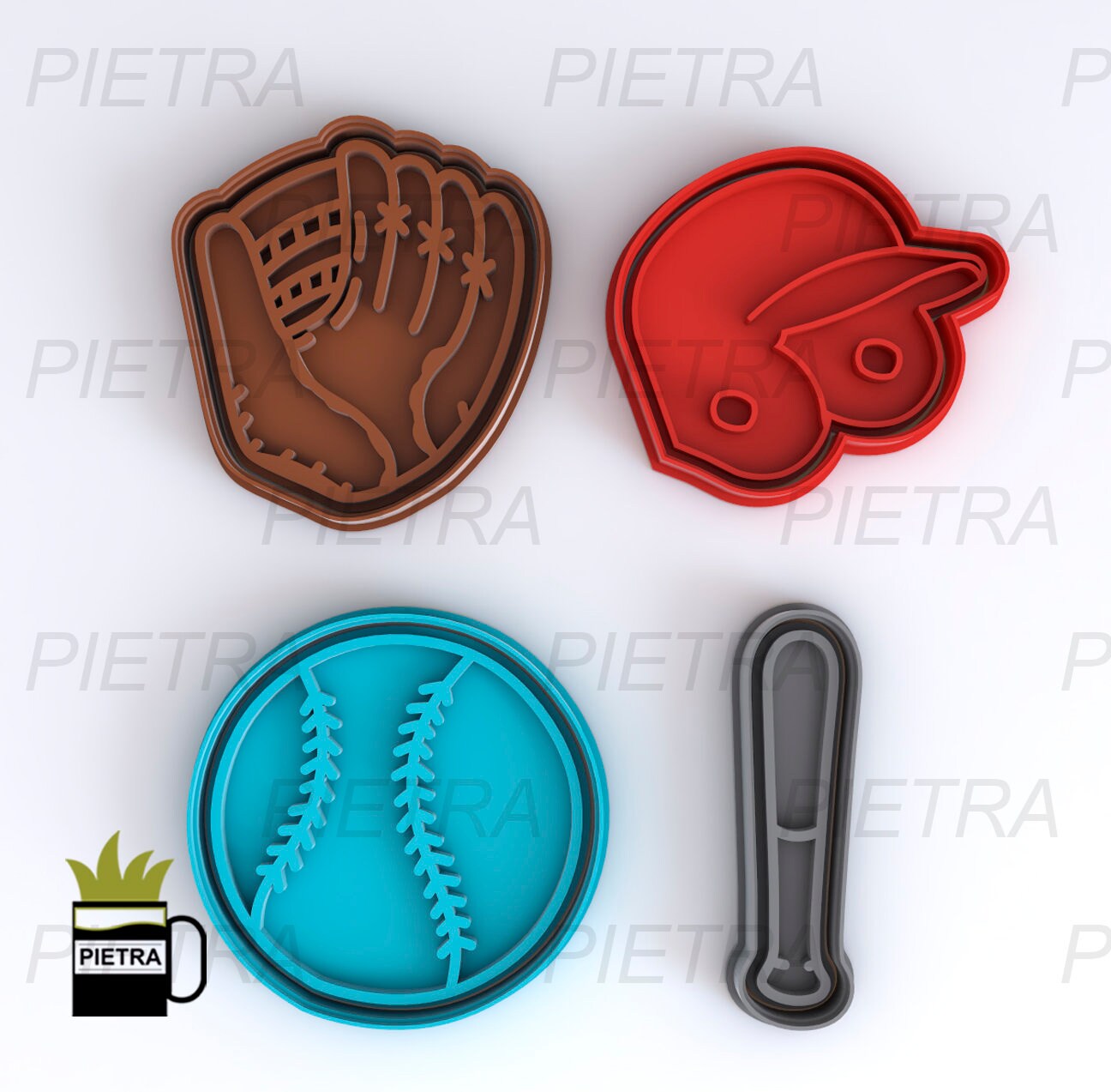Cookie Cutter Baseball Fondant Multi Use - Cutter With Separate Stamp and Frame Masses Ceramics Game Clay