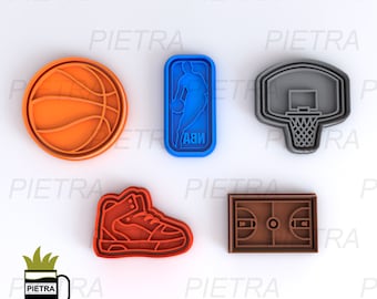 Cookie CutterSet basketball Fondant Multi Use - Cutter With Separate Seal and Frame Ceramics Masses