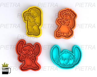 Cookie Cutter Lilo & Stitch Toons Fondant Multi Use - Cutter With Separate Seal and Frame