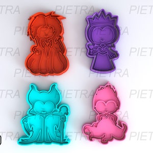 Disney Villains Cookie Cutter Fondant Multi Use - Cutter With Separate Stamp and Frame Ceramics Masses