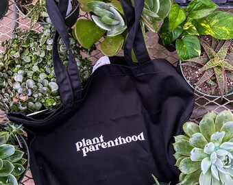 Plant Parenthood | Large Eco Tote Bag Garden Tote Reusable Shopping Bag Gift