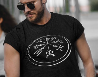 Vegvisir - Viking Shirt | Norse T Shirt | Nordic Wayfinder | Norse Compass Tee | Witchy | Gothic Clothing | Viking Apparel