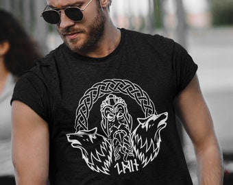 Odin's Wolves Viking Shirt | Geri & Freki | Norse Design | Nordic Runes | Gothic T Shirt | Witchy Tees | Viking Apparel