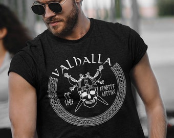 Valhalla Viking Shirt | Norse Warrior | Viking T Shirt | Nordic Runes | Gothic Design | Viking Apparel