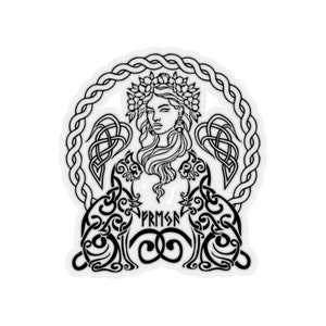 Freya Cats Viking Sticker | Freyja Art | Norse Decal | Viking Vinyl | Nordic Runes | Viking Goddess | Gothic Sticker | Viking Accessories