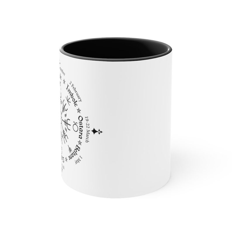 Celtic Calendar Witchy Coffee Mug | Viking 11oz Coffee Cup | Witch Photo Mug | Helm Of Awe | Pagan Coffee Mug | Norse Ceramic Cup image 7