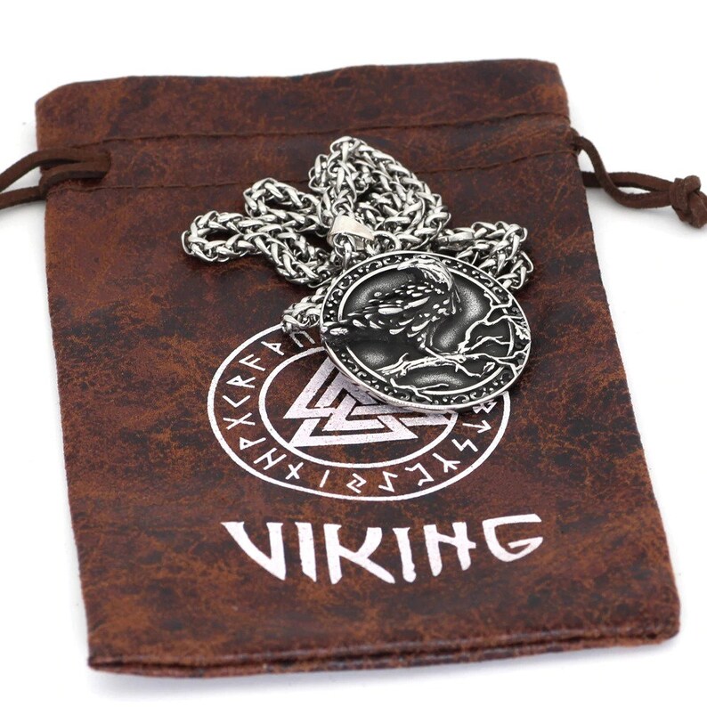 Raven Viking Necklace Norse Pendant Nordic Talisman - Etsy