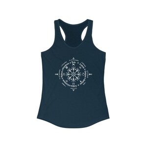 Celtic Calendar Witchy Tank Top | Viking Racerback | Witch Tank | Witchcraft Design | Helm Of Awe | Gothic Pagan Top | Wicca | Goth Apparel Solid Midnight Navy