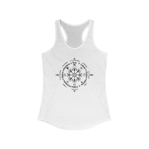 Celtic Calendar Witchy Tank Top | Viking Racerback | Witch Tank | Witchcraft Design | Helm Of Awe | Gothic Pagan Top | Wicca | Goth Apparel Solid White