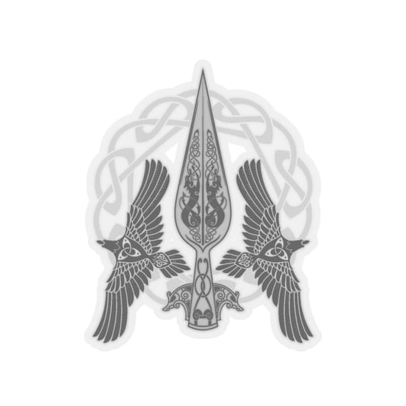 Hugin & Munin Ravens Gothic Accessories Norse Kiss-Cut Vinyl Wolves Viking Sticker Geri Freki Odin's Spear