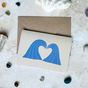 Carte de voeux pour la Saint-Valentin sur le thème de la plage et de l'océan