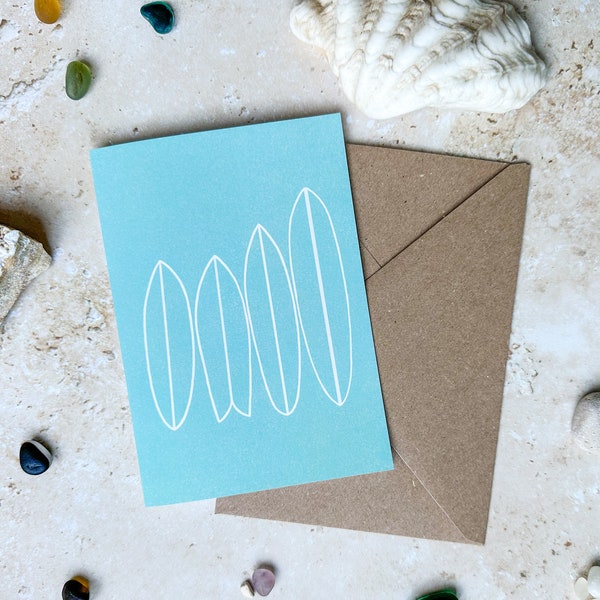 Surfboard greeting card