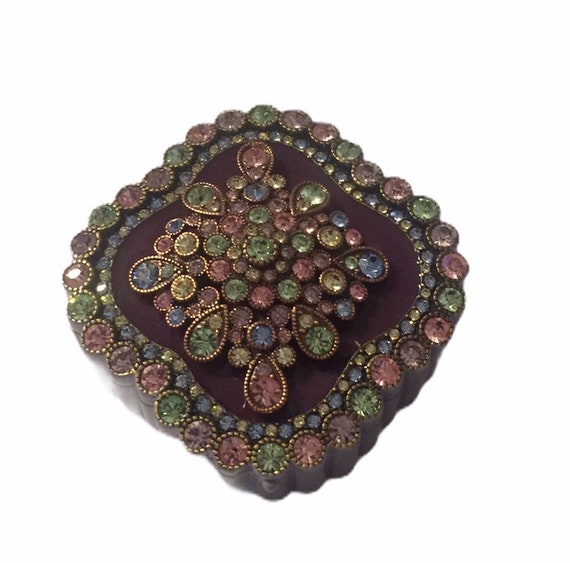 Vintage Joan Rivers Rhinestone Brooch /Earrings T… - image 2