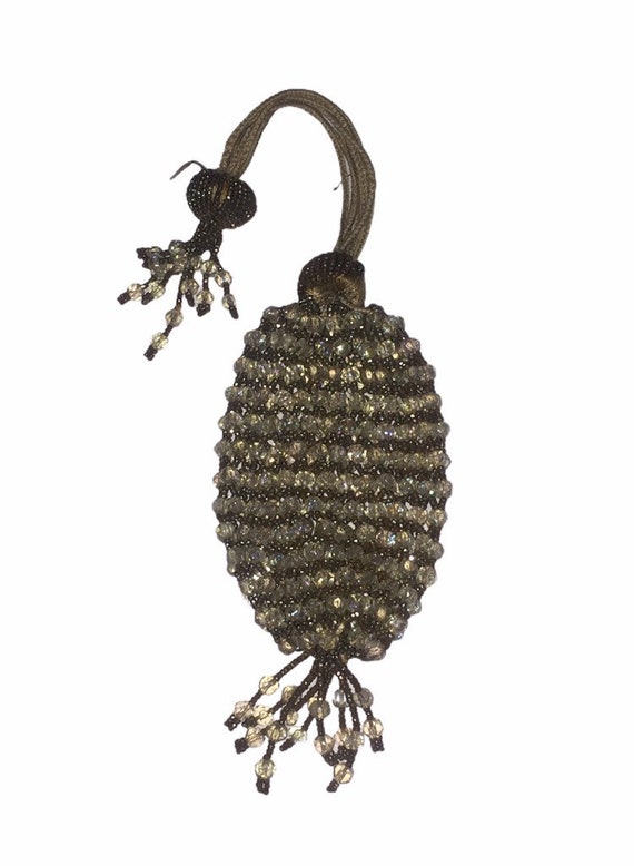 Vintage 20's Crystal Beaded Drawstring Bag