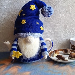 Tea cozy for teapot,  gnome wizard, tea party, house warming gift .