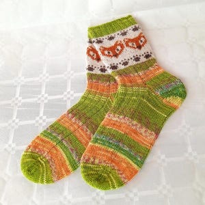 Chaussettes renard, cadeau 16e anniversaire fille, chaussettes personnalisées.