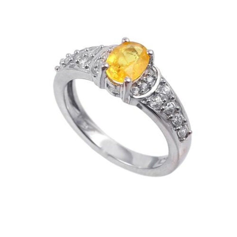 Yellow Sapphire Ring-925 Sterling Silver Ring-Gemstone Ring-September Birthstone Ring-Valentine Gift For Her-Wedding Ring-Engagement Ring