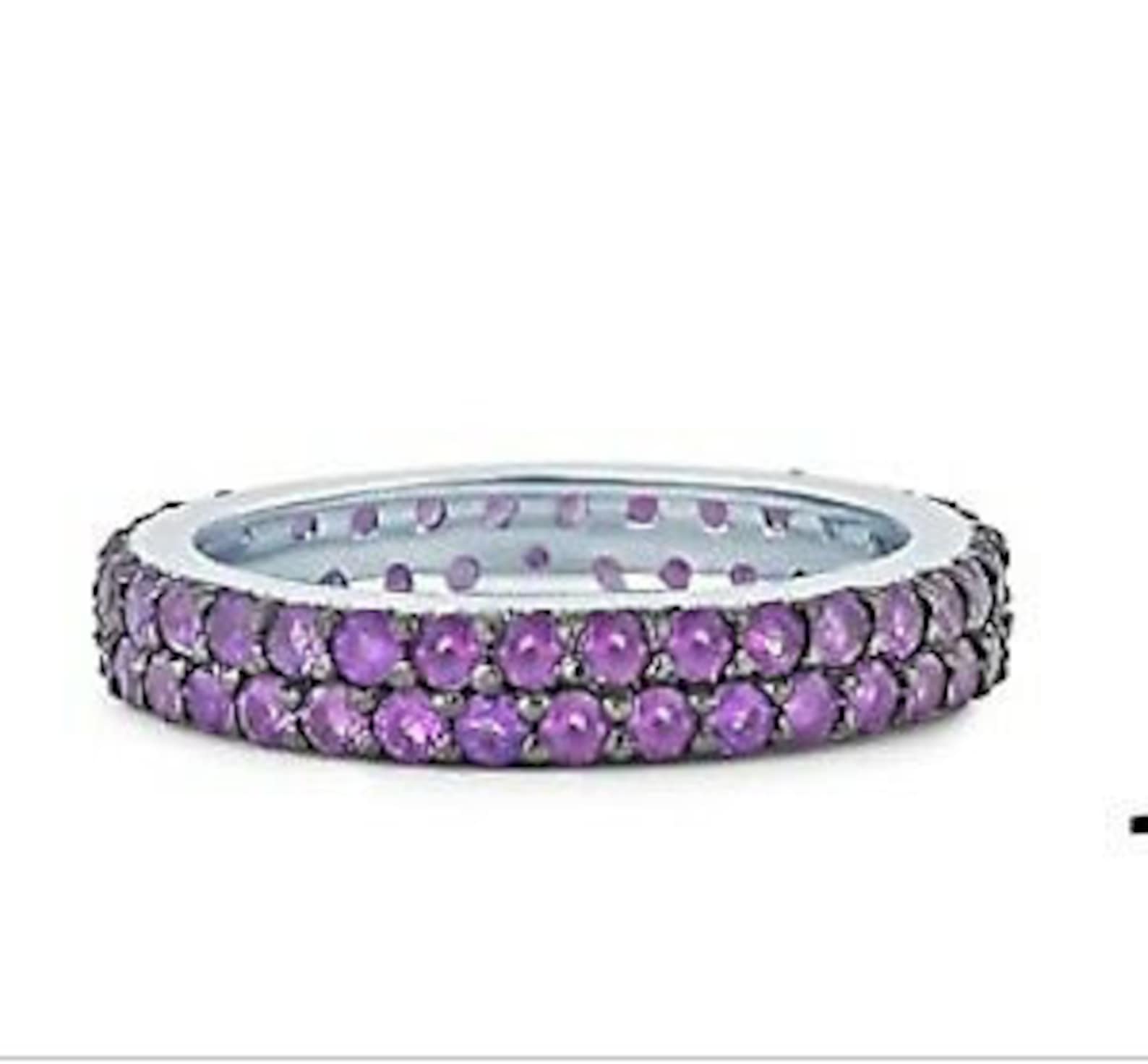 Full Eternity Amethyst Band Ring Amethyst Ring Amethyst Etsy