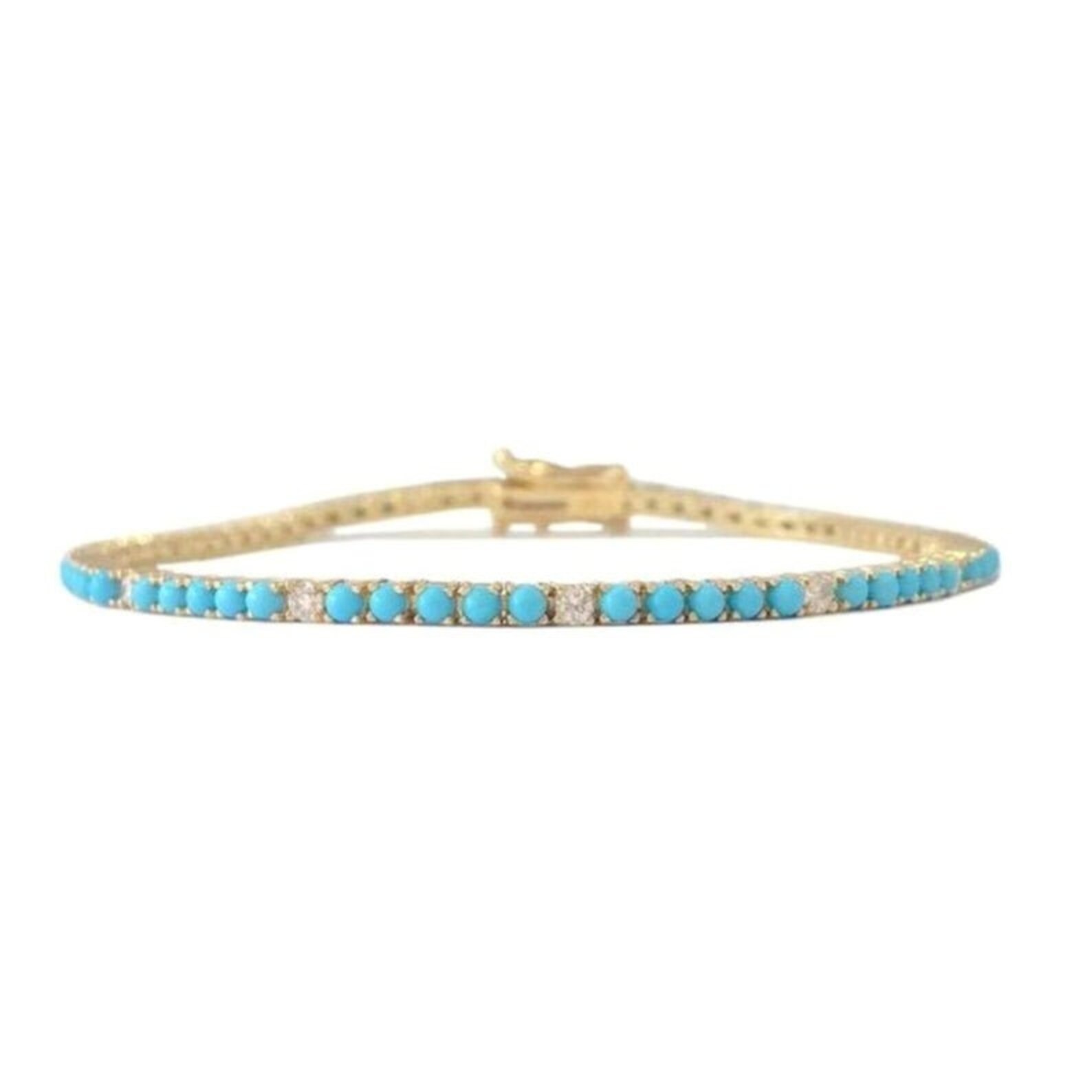 Turquoise sparkling slider tennis bracelet Clearance