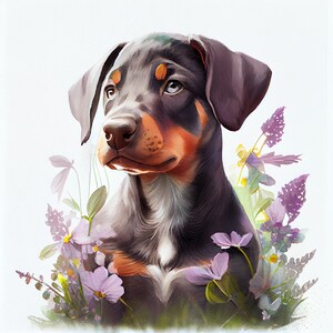 Charming Doberman Pinscher Puppy Illustration
