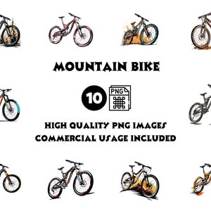Mountain Bike Clipart Bundle – 10 High-Resolution PNG Files