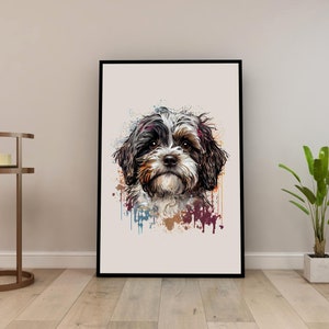 Havanese Dog Portrait Clipart • Printable Pet Wall Art PNG