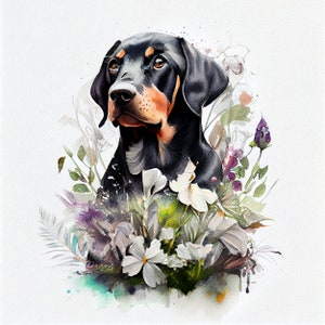 Printable Wall Art with Doberman Design