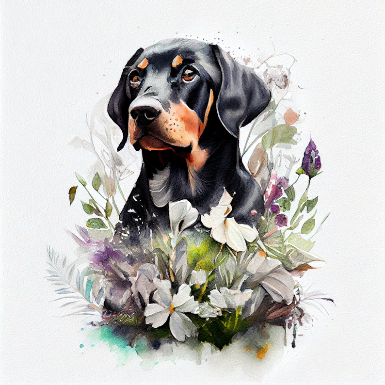 Printable Wall Art with Doberman Design