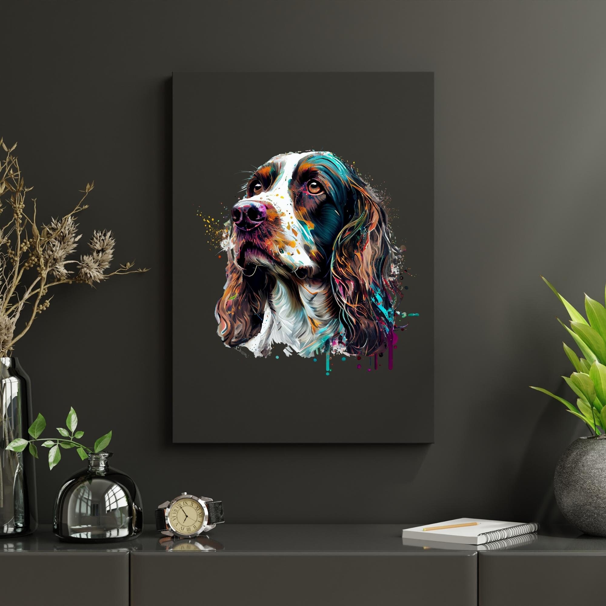 Cocker Spaniel Portrait PNG – Instant Download Printable Dog Wall Art ...