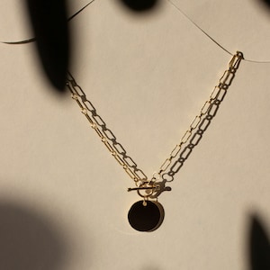 Goldkette, Kette, Gliederkette, Halskette, Choker, Anhänger, Gold, vergoldet, minimal, necklace, goldplated, Geschenk, charm