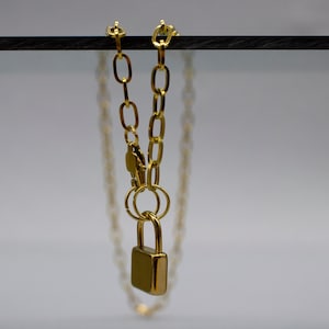 Halskette, Kette, Goldkette, Gliederkette, Anhänger, Gold, Silber, Schloss, Edelstahl, Choker, necklace, minimalistisch, stainless steel