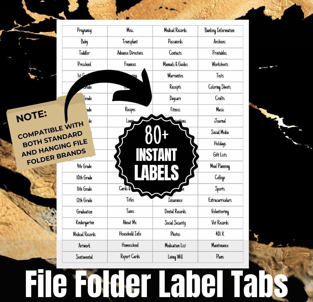 Hanging File Folder Labels | for Kids Milestone Memory Box | Home ...