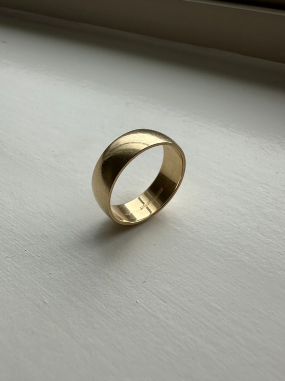Vintage 14k Yellow Gold 6mm Wide Cigar Band Ring
