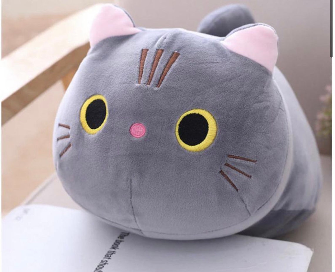 Cute Kawaii Plush Cat Pillow Baby Plushies Toys Stuffed Etsy