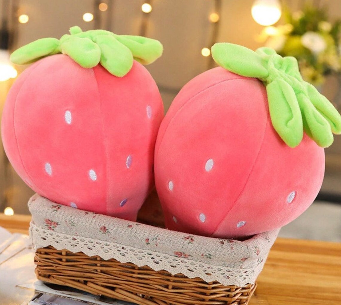 Kawaii Strawberry Plush Mochi Stuffed Animal Toy Plushie | Etsy