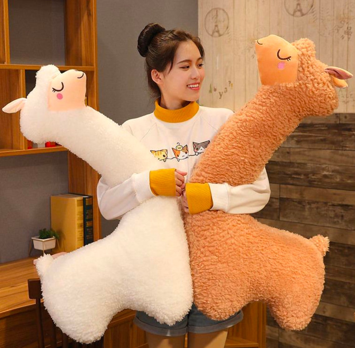 Giant Alpaca Plush Llama Stuffed Toy Large Alpaca Plushie Etsy