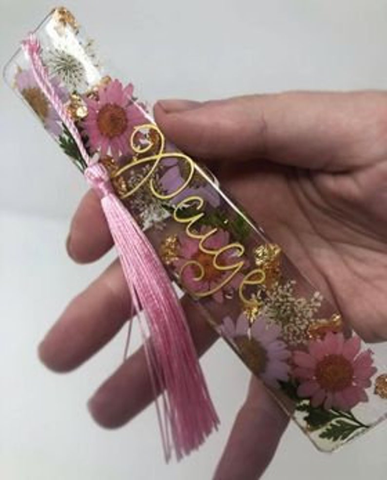 Floral Resin Bookmark personalised Etsy