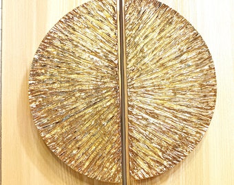 Metal Round Contemporary Front Door Pull , the Sun Rise Texture Main Door Handle  , in Pair