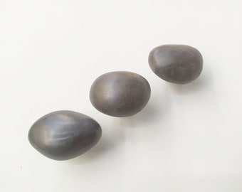 Sea Stone  Black Knob - River Stone Natural Cabinet Knob , set of 2