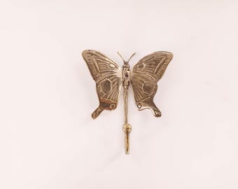 Butterfly brass wall hook - polished brass Schmetterling coat rack