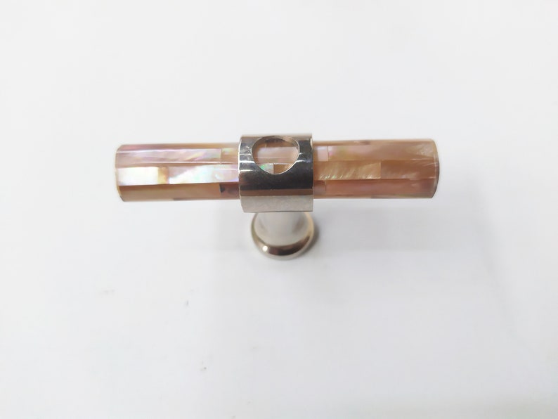 Inlaid Mother of Pearl Short Tube Knob Pearl Cabinet Knob , set of 2 image 4