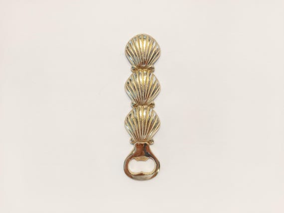 Clam Shell Brass Bottle Opener - Coastal Brass Decor